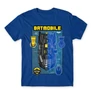 Királykék Batman férfi rövid ujjú póló - Batmobile Blueprint