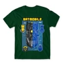 Sötétzöld Batman férfi rövid ujjú póló - Batmobile Blueprint
