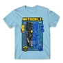 Világoskék Batman férfi rövid ujjú póló - Batmobile Blueprint