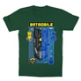 Sötétzöld Batman gyerek rövid ujjú póló - Batmobile Blueprint