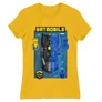 Sárga Batman női rövid ujjú póló - Batmobile Blueprint