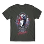 Sötétszürke Harley Quinn férfi rövid ujjú póló - Graffiti