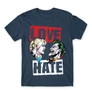 Denim Harley Quinn férfi rövid ujjú póló - Joker and Harley love