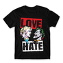 Kép 1/24 - Fekete Harley Quinn férfi rövid ujjú póló - Joker and Harley love