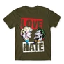 Khaki Harley Quinn férfi rövid ujjú póló - Joker and Harley love