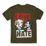 Kép 11/24 - Khaki Harley Quinn férfi rövid ujjú póló - Joker and Harley love