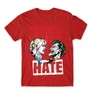 Piros Harley Quinn férfi rövid ujjú póló - Joker and Harley love