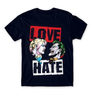 Kép 16/24 - Sötétkék Harley Quinn férfi rövid ujjú póló - Joker and Harley love