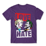 Kép 17/24 - Sötétlila Harley Quinn férfi rövid ujjú póló - Joker and Harley love