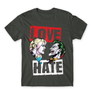 Kép 18/24 - Sötétszürke Harley Quinn férfi rövid ujjú póló - Joker and Harley love