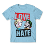 Kép 22/24 - Világoskék Harley Quinn férfi rövid ujjú póló - Joker and Harley love
