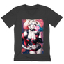 Kép 10/12 - Sötétszürke Harley Quinn férfi V-nyakú póló - Sexy Harley Quinn