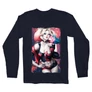Sötétkék Harley Quinn férfi hosszú ujjú póló - Sexy Harley Quinn