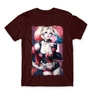 Bordó Harley Quinn férfi rövid ujjú póló - Sexy Harley Quinn