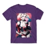 Sötétlila Harley Quinn férfi rövid ujjú póló - Sexy Harley Quinn