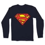 Sötétkék Superman - férfi hosszú ujjú póló - Classic Logó