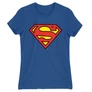 Királykék Superman - női rövid ujjú póló - Classic Logó