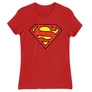 Piros Superman - női rövid ujjú póló - Classic Logó