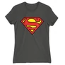 Sötétszürke Superman - női rövid ujjú póló - Classic Logó