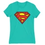 Türkiz Superman - női rövid ujjú póló - Classic Logó