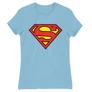 Világoskék Superman - női rövid ujjú póló - Classic Logó