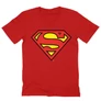 Piros Superman - férfi V-nyakú póló - Classic Logó