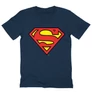 Sötétkék Superman - férfi V-nyakú póló - Classic Logó