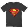 Sötétszürke Superman - férfi V-nyakú póló - Classic Logó