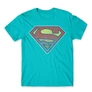 Atollkék Superman férfi rövid ujjú póló - Superman gradient logo