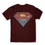 Bordó Superman férfi rövid ujjú póló - Superman gradient logo
