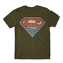 Khaki Superman férfi rövid ujjú póló - Superman gradient logo