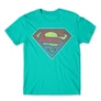 Türkiz Superman férfi rövid ujjú póló - Superman gradient logo