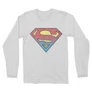 Fehér Superman férfi hosszú ujjú póló - Superman gradient logo