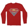 Piros Superman férfi hosszú ujjú póló - Superman gradient logo
