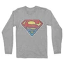 Sportszürke Superman férfi hosszú ujjú póló - Superman gradient logo