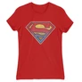 Piros Superman női rövid ujjú póló - Superman gradient logo