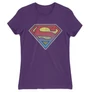 Sötétlila Superman női rövid ujjú póló - Superman gradient logo
