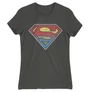 Sötétszürke Superman női rövid ujjú póló - Superman gradient logo