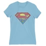Világoskék Superman női rövid ujjú póló - Superman gradient logo