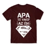 Bordó Apa te vagy az én Superman-em - férfi rövid ujjú póló