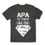 Sötétszürke Apa te vagy az én Superman-em - férfi rövid ujjú póló
