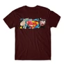 Bordó Superman férfi rövid ujjú póló - Superman Comic