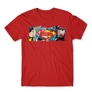 Piros Superman férfi rövid ujjú póló - Superman Comic