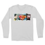 Fehér Superman férfi hosszú ujjú póló - Superman Comic
