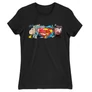 Fekete Superman női rövid ujjú póló - Superman Comic
