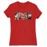 Piros Superman női rövid ujjú póló - Superman Comic