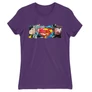 Sötétlila Superman női rövid ujjú póló - Superman Comic