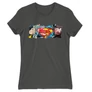 Sötétszürke Superman női rövid ujjú póló - Superman Comic