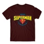 Bordó Dad is my Superman - DC Comics - férfi rövid ujjú póló