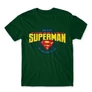 Sötétzöld Dad is my Superman - DC Comics - férfi rövid ujjú póló
